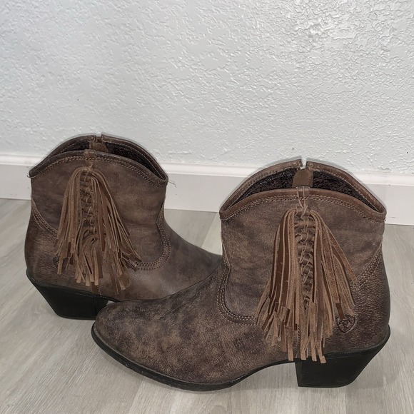 Ariat Duchess Western Cowboy Boots  Women 11B Brown Side Zip Booties 10021631 - Picture 1 of 16